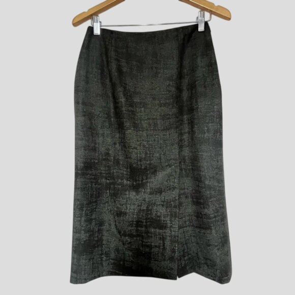 Holt Renfrew Collection Grey 100% Wool Pencil Maxi Business Skirt - Picture 4 of 15